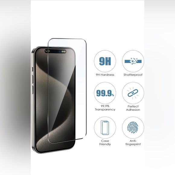 iPhone 15 pro screen protector, camera lens protector, tempered glass - Picture 8 of 13